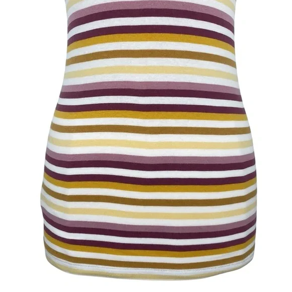 A New Day Yellow and Purple Striped Target Classic Casual Scoop Neck Tank Top - Picture 8 of 13